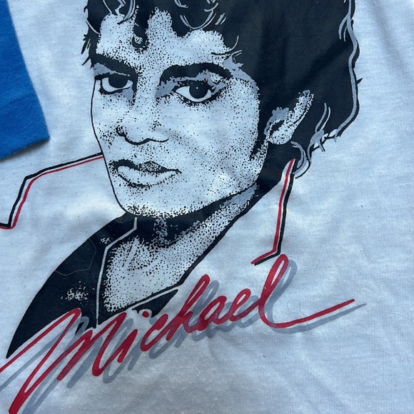 RARE vintage 70s Michael Jackson baseball raglan tee THRILLER size 6T - Picture 2 of 5